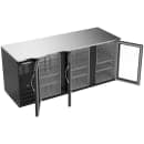 Beverage-Air BB78HC-FG-B 79" Bar Refrigerator - 3 Swinging Glass Doors, Black, 115v thumbnail 2