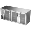 Beverage-Air BB78HC-FG-S 72" Bar Refrigerator - 3 Swinging Glass Doors, Stainless, 115v thumbnail 3