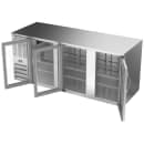 Beverage-Air BB78HC-G-S 79" Bar Refrigerator - 3 Swinging Glass Doors, Stainless, 115v thumbnail 4