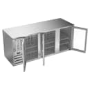 Beverage-Air BB78HC-FG-S 78" Bar Refrigerator - 3 Swinging Glass Doors, Stainless, 115v thumbnail 2