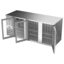 Beverage-Air BB78HC-FG-S 78" Bar Refrigerator - 3 Swinging Glass Doors, Stainless, 115v thumbnail 4
