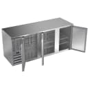 Beverage-Air BB78HC-F-S 78" Bar Refrigerator - 3 Swinging Solid Doors, Stainless, 115v thumbnail 2