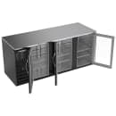 Beverage-Air BB78HC-G-B 78" Bar Refrigerator - 3 Swinging Glass Doors, Black, 115v thumbnail 2