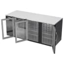 Beverage-Air BB78HC-G-B 78" Bar Refrigerator - 3 Swinging Glass Doors, Black, 115v thumbnail 4