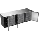 Beverage-Air BB94HC-F-B 95" Bar Refrigerator - 3 Swinging Solid Doors, Black, 115v thumbnail 2