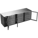 Beverage-Air BB94HC-FG-B 95" Bar Refrigerator - 3 Swinging Glass Doors, Black, 115v thumbnail 2