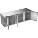 Beverage-Air BB94HC-F-S 95" Bar Refrigerator - 3 Swinging Solid Doors, Stainless, 115v thumbnail 2