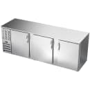 Beverage-Air BB94HC-F-S 95" Bar Refrigerator - 3 Swinging Solid Doors, Stainless, 115v thumbnail 3
