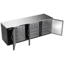Beverage-Air BB94HC-B 94" Bar Refrigerator - 3 Swinging Solid Doors, Black, 115v thumbnail 2