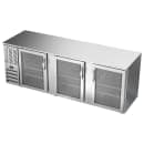 Beverage-Air BB94HC-FG-S 94" Bar Refrigerator - 3 Swinging Glass Doors, Stainless, 115v thumbnail 3