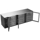 Beverage-Air BB94HC-G-B 94" Bar Refrigerator - 3 Swinging Glass Doors, Black, 115v thumbnail 2