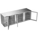 Beverage-Air BB94HC-G-S 94" Bar Refrigerator - 3 Swinging Glass Doors, Stainless, 115v thumbnail 2