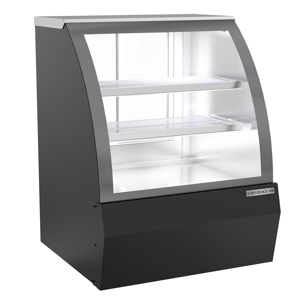 Beverage-Air CDR3HC-1-B-D 37-1/4" Full Service Dry Deli Case w/ Curved Glass - (3) Levels, 120v
