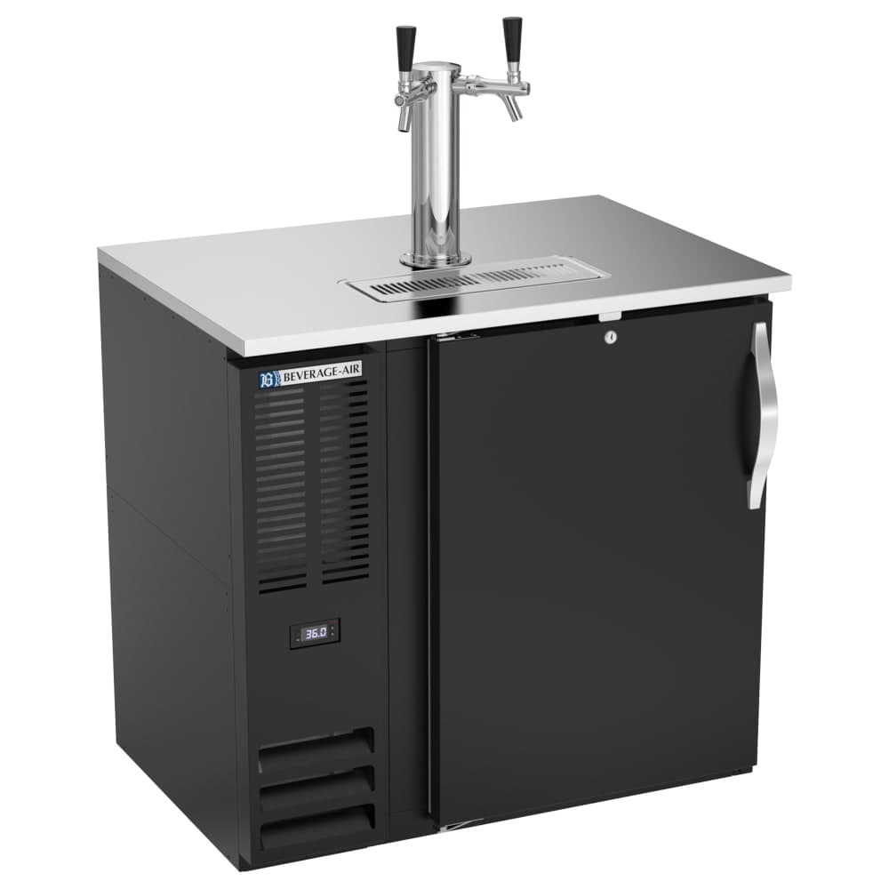 Beverage-Air DDN36HC-B 36" Kegerator Beer Dispenser w/ (1) 1/2 Keg Capacity - (1) Column, Black, 115v
