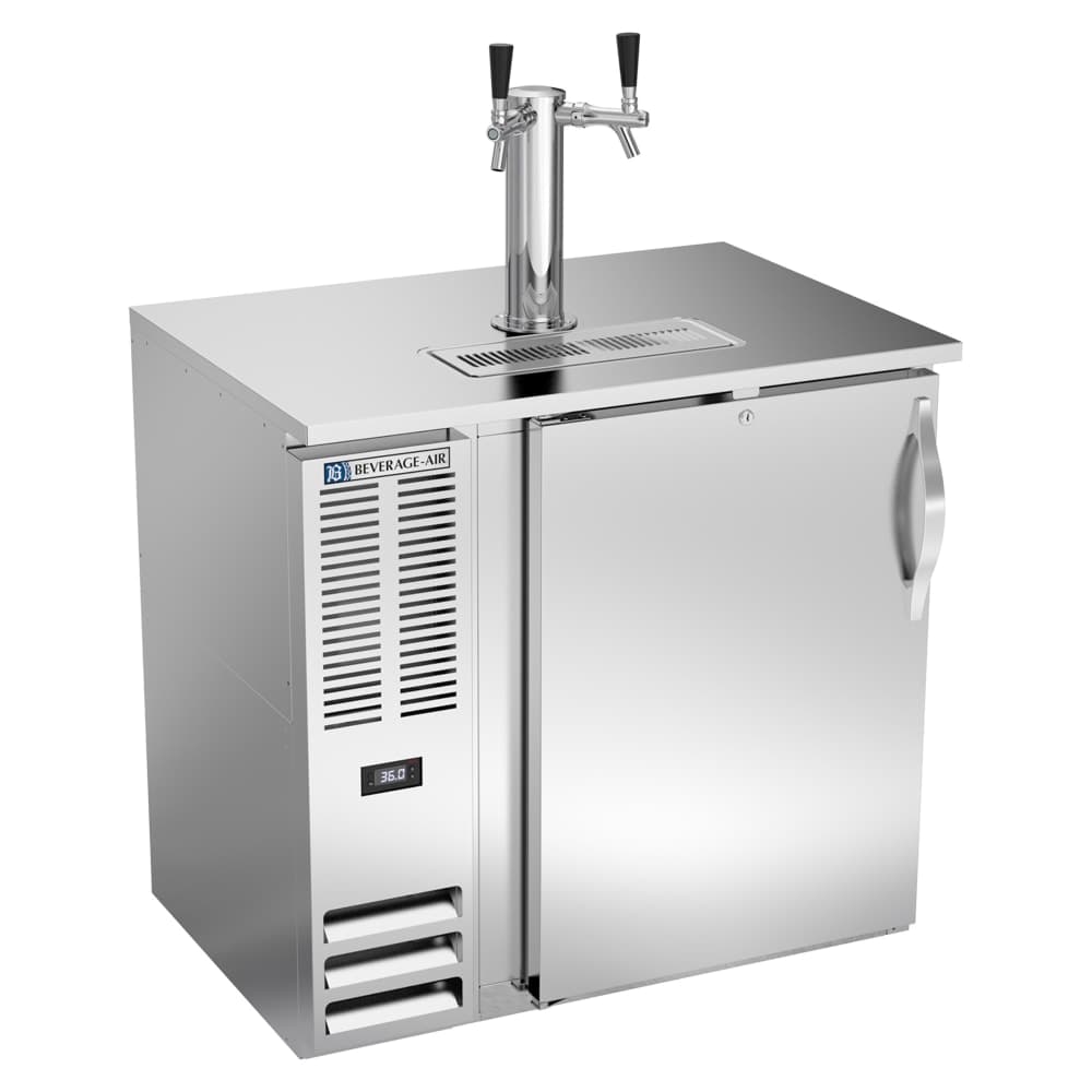 Beverage-Air DDN36HC-S 36" Kegerator Beer Dispenser w/ (1) 1/2 Keg Capacity - (1) Column, Stainless, 115v