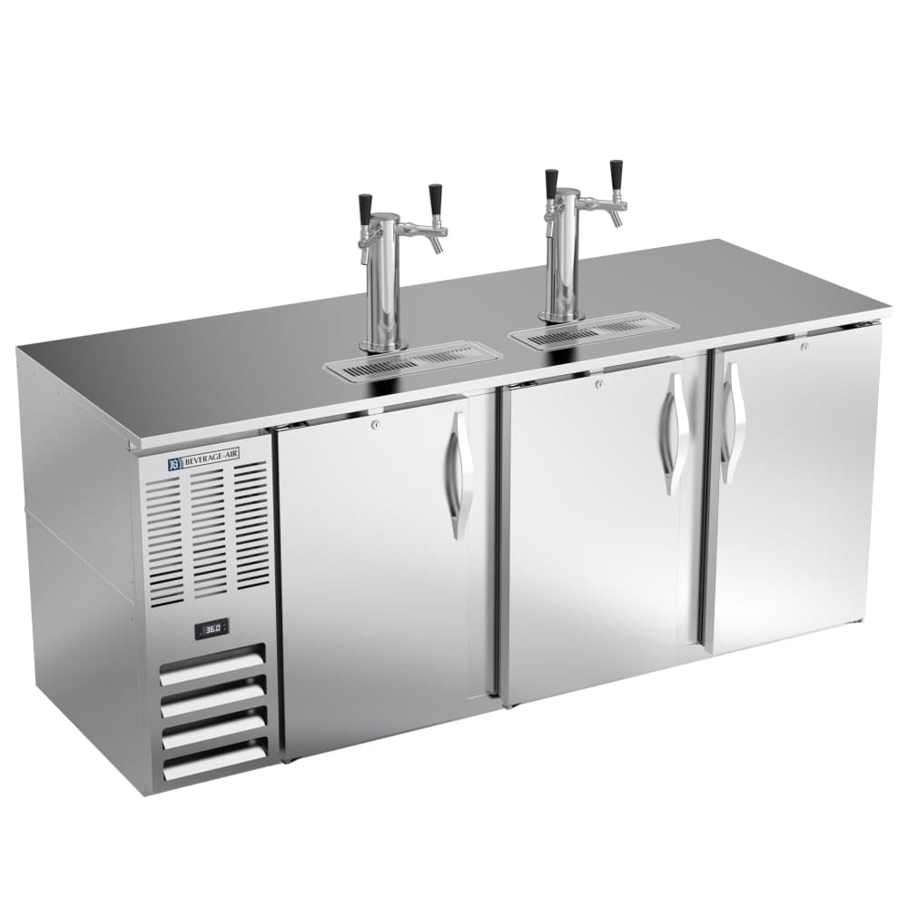 Beverage-Air DD78HC-S 79" Kegerator Beer Dispenser w/ (4) Keg Capacity - (2) Column, Stainless, 115v