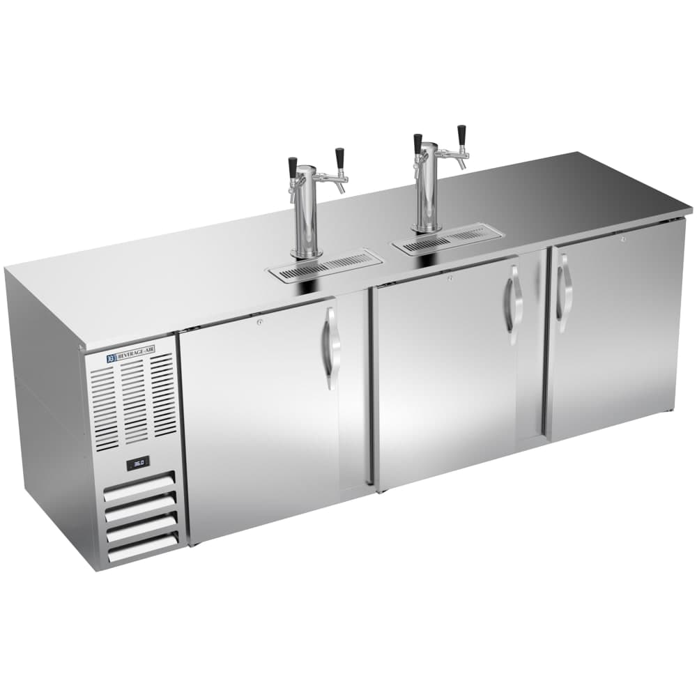 Beverage-Air DD94HC-S 94" Kegerator Beer Dispenser w/ (5) 1/2 Keg Capacity - (2) Columns, Stainless, 115v