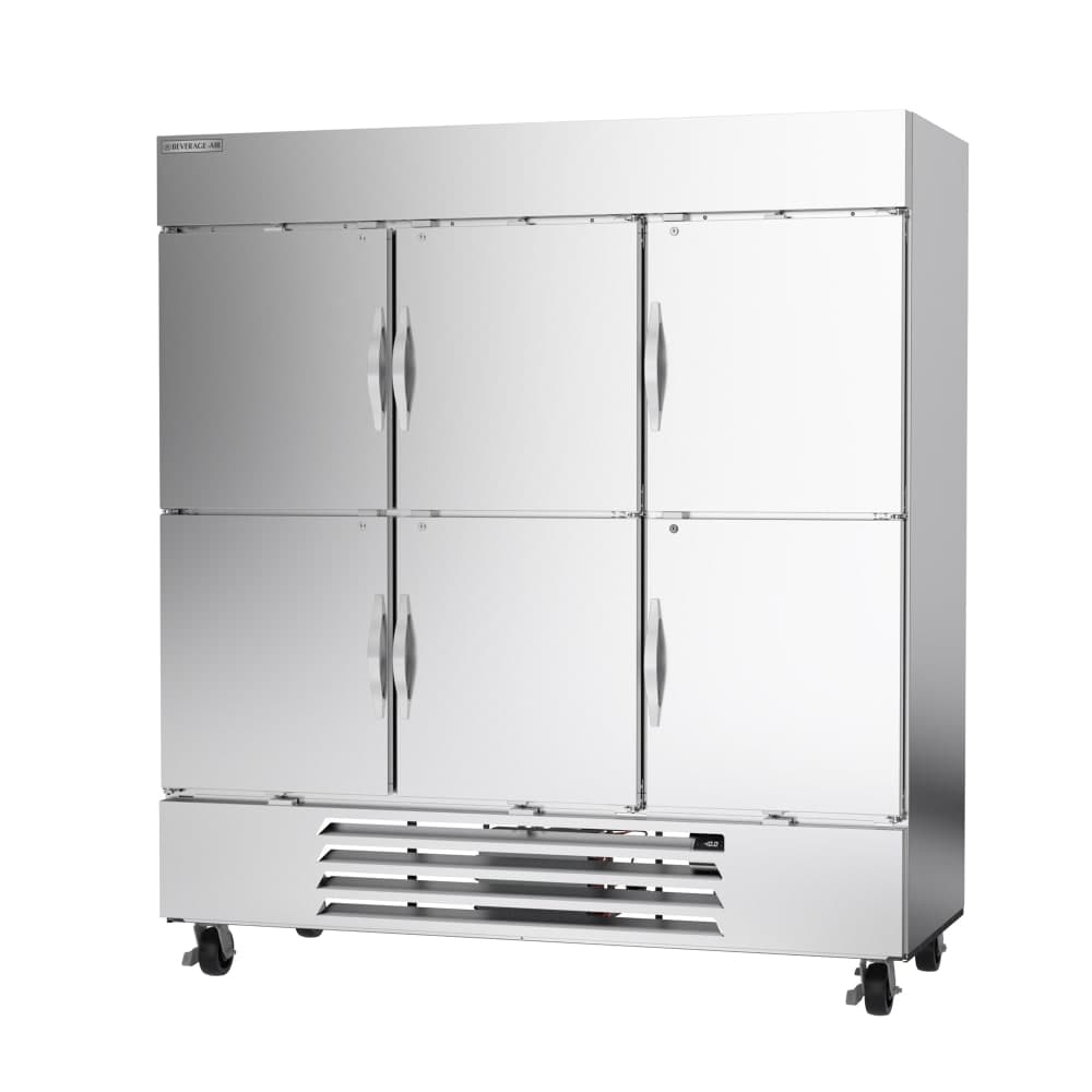 Beverage-Air HBF72HC-1-HS 75" Horizon Series Three Section Reach In Freezer, (6) Left/Right/Right Solid Doors, 115v