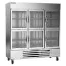 Beverage-Air HBR72HC-1-HG 75" Three Section Reach In Refrigerator, (6) Left/Right Hinge Glass Doors, 115v thumbnail 3