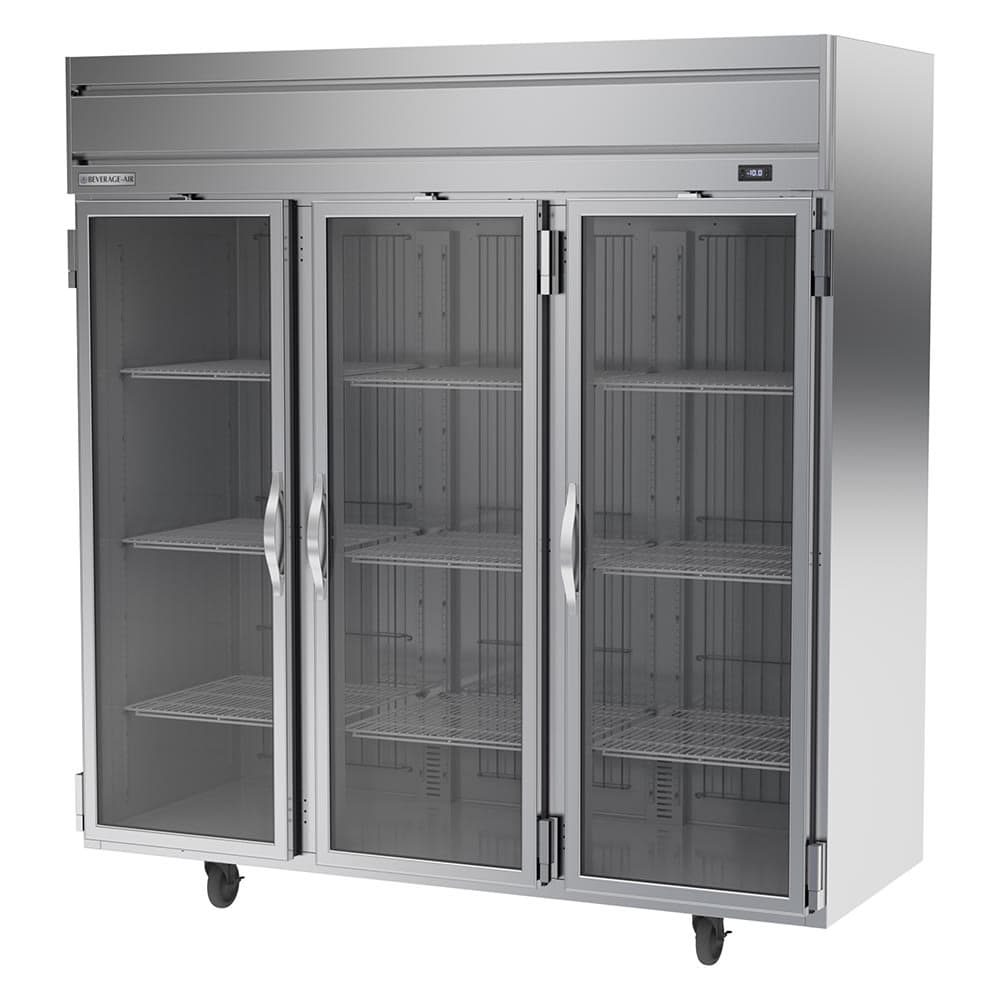 Beverage-Air HFP3HC-1G 78" Horizon Series Three Section Reach In Freezer, (3) Left/Right Hinge Glass Doors, 115v