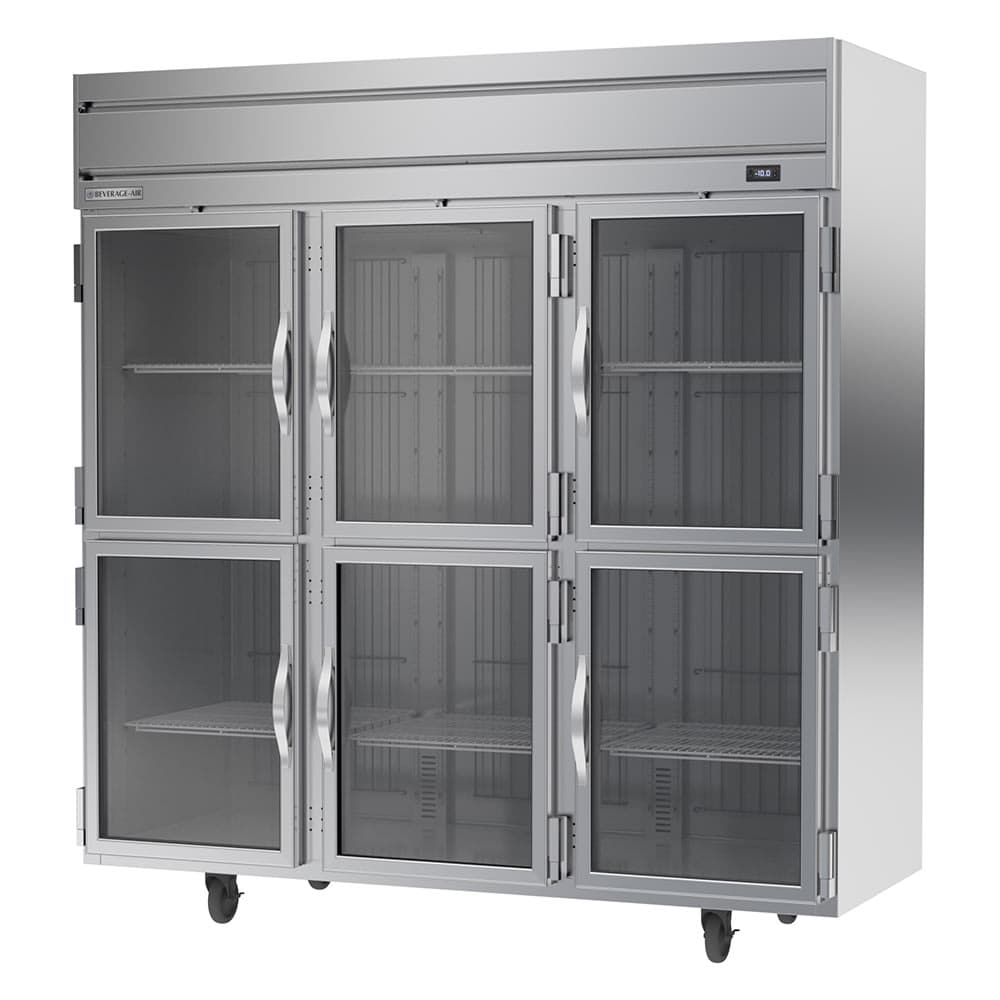 Beverage-Air HFP3HC-1HG 78" Horizon Series Three Section Reach In Freezer, (6) Left/Right Hinge Glass Doors, 115v