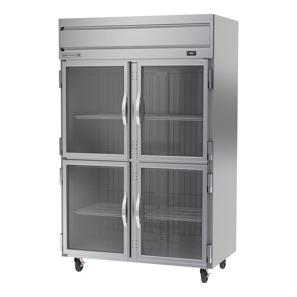 Beverage-Air HR2HC-1HG 52" Two Section Reach In Refrigerator - (4) Left/Right Hinge Glass Doors, 115v