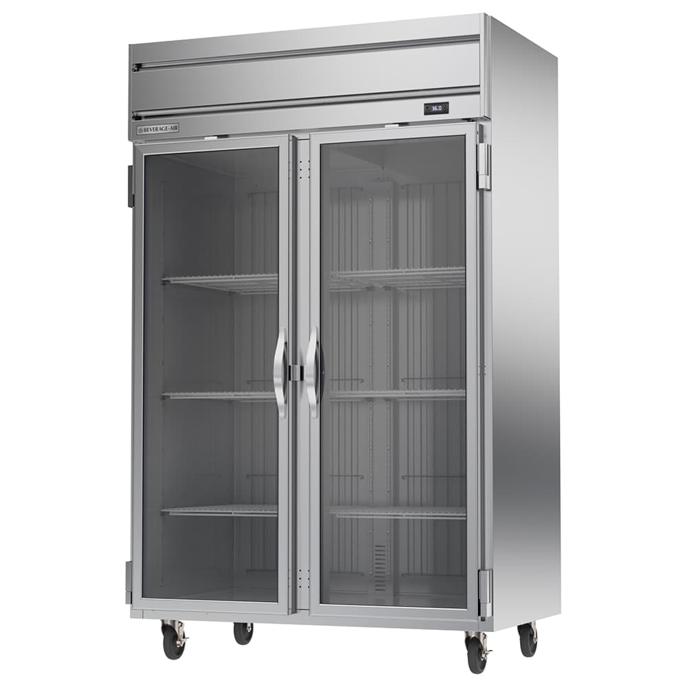 Beverage-Air HRP2HC-1G 52" Two Section Reach In Refrigerator, (2) Left/Right Hinge Glass Doors, 115v
