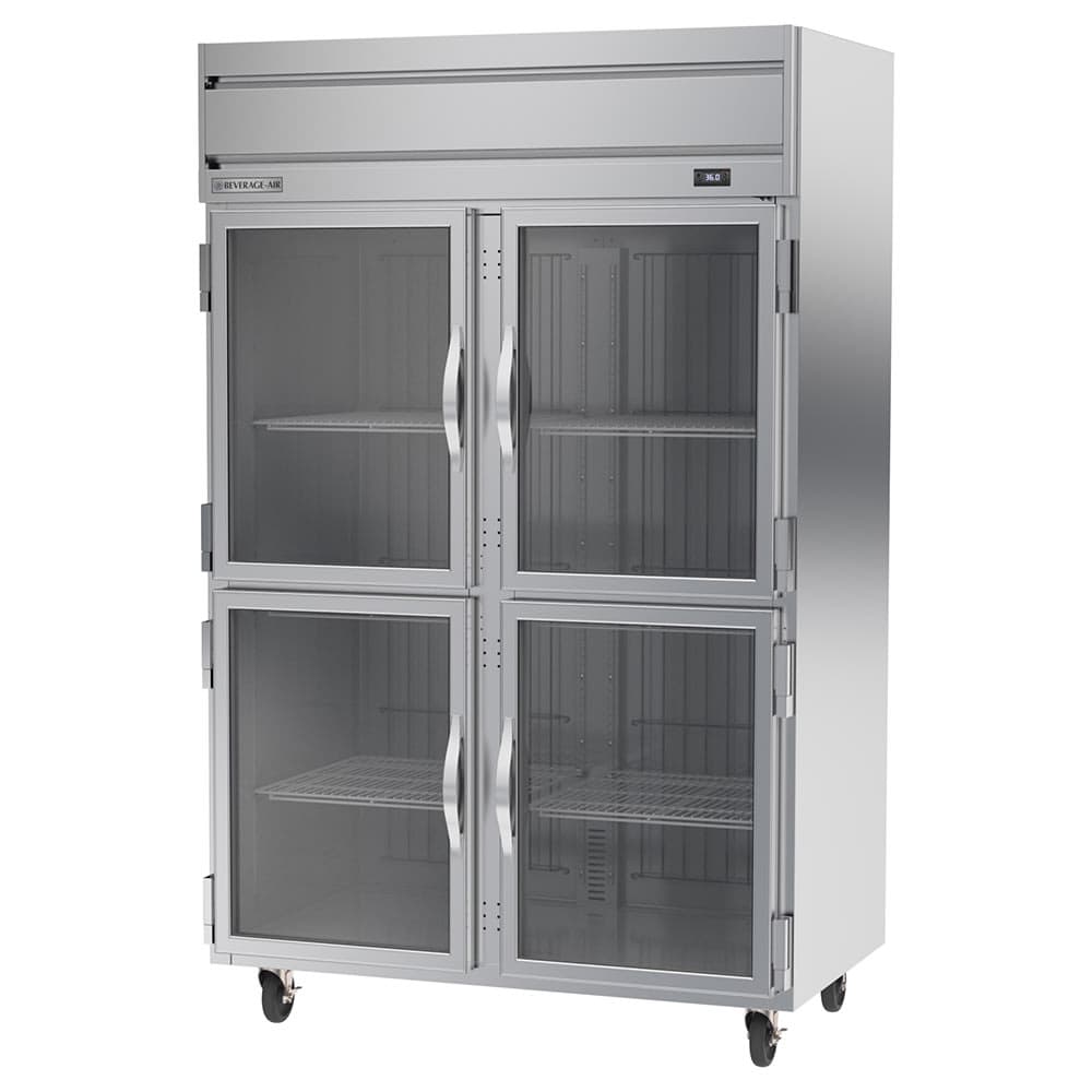 Beverage-Air HRP2HC-1HG 52" Two Section Reach In Refrigerator, (4) Left/Right Hinge Glass Doors, 115v