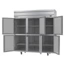 Beverage-Air HRP3HC-1HS 78" Three Section Reach In Refrigerator, (6) Left/Right Hinge Solid Doors, 115v thumbnail 2