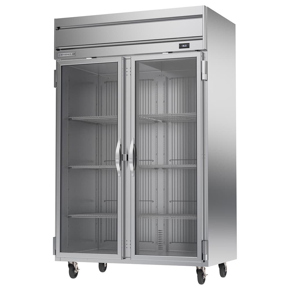 Beverage-Air HRPS2HC-1G 52" Two Section Reach In Refrigerator, (2) Left/Right Hinge Glass Doors, 115v