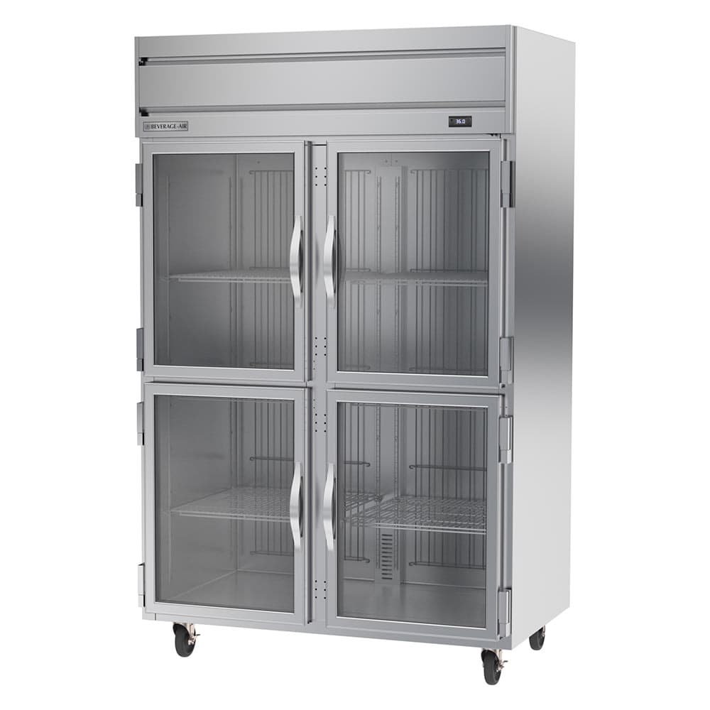 Beverage-Air HRPS2HC-1HG 52" Two Section Reach In Refrigerator, (4) Left/Right Hinge Glass Doors, 115v