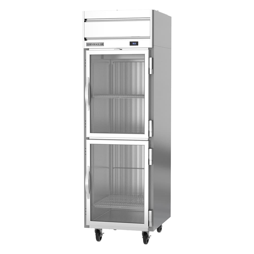 Beverage-Air HRS1HC-1HG 26" One Section Reach In Refrigerator, (2) Right Hinge Glass Doors, 115v