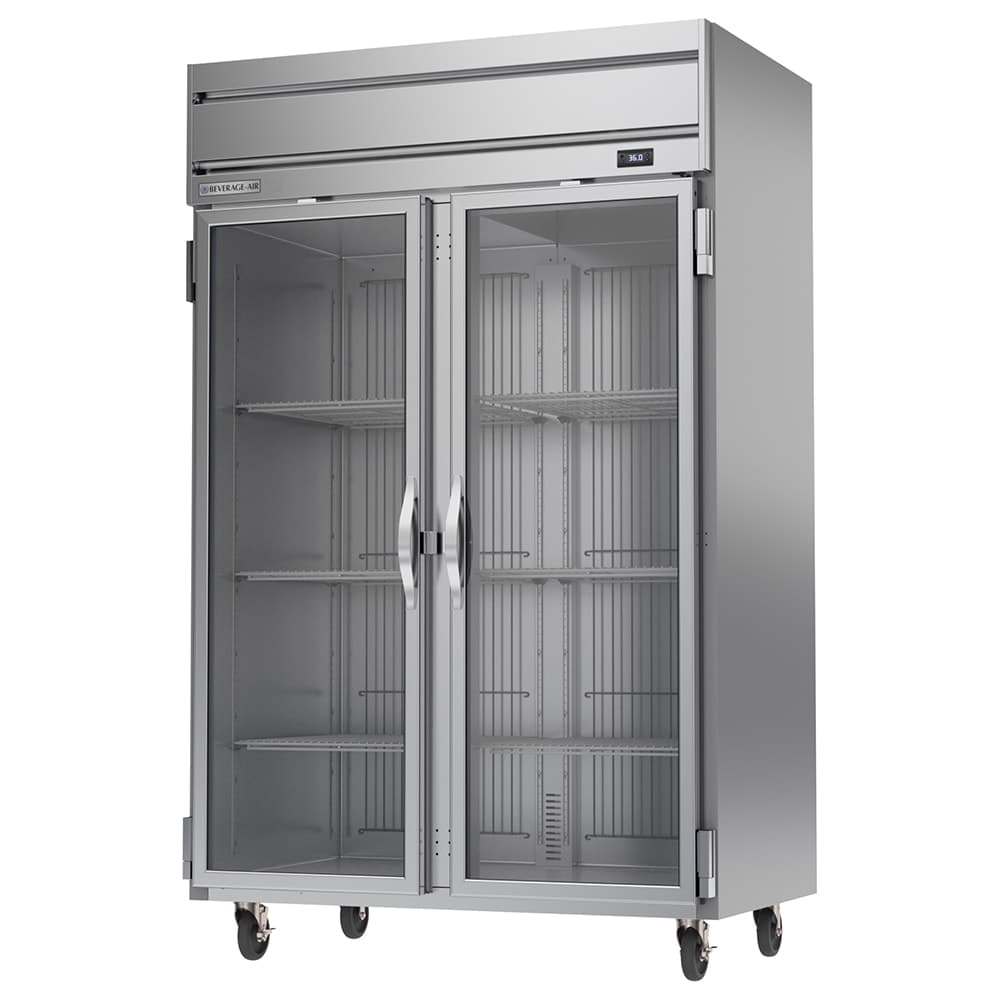 Beverage-Air HRS2HC-1G 52" Two Section Reach In Refrigerator, (2) Left/Right Hinge Glass Doors, 115v