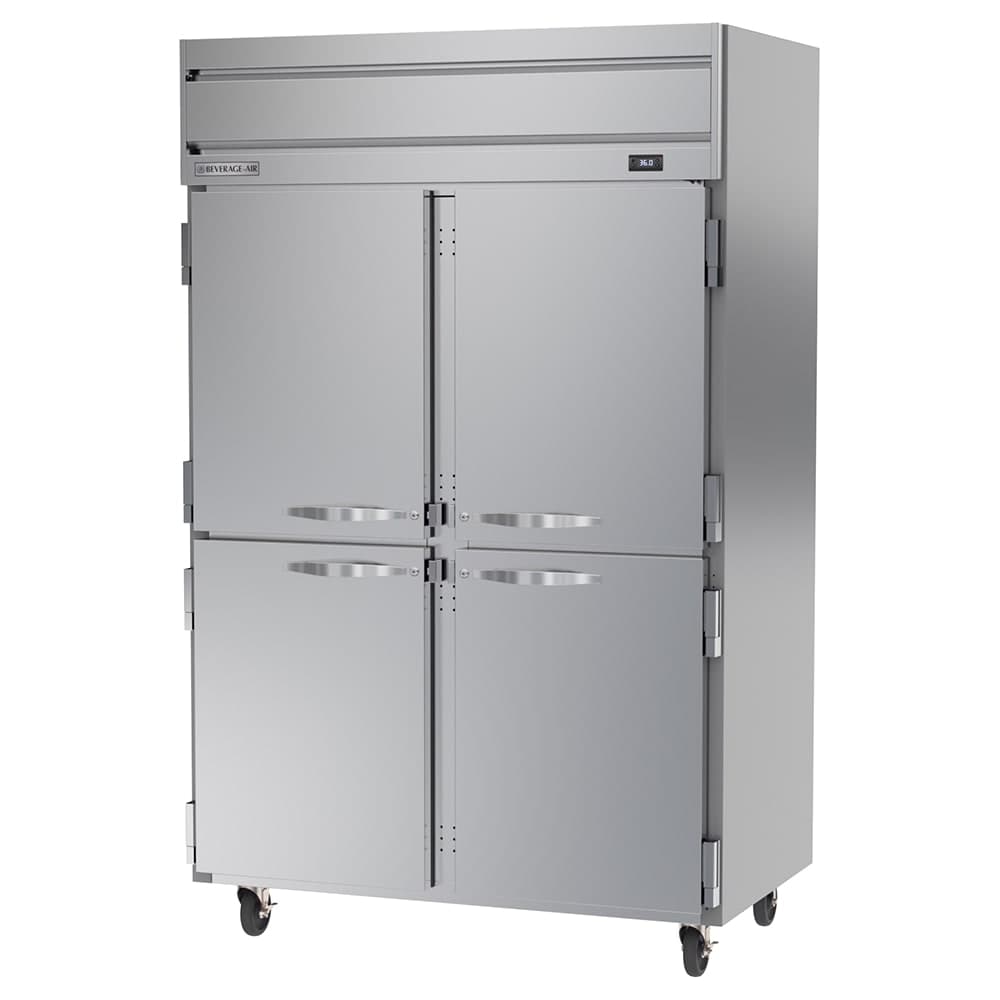 Beverage-Air HRS2HC-1HS 52" Two Section Reach In Refrigerator, (4) Left/Right Hinge Solid Doors, 115v