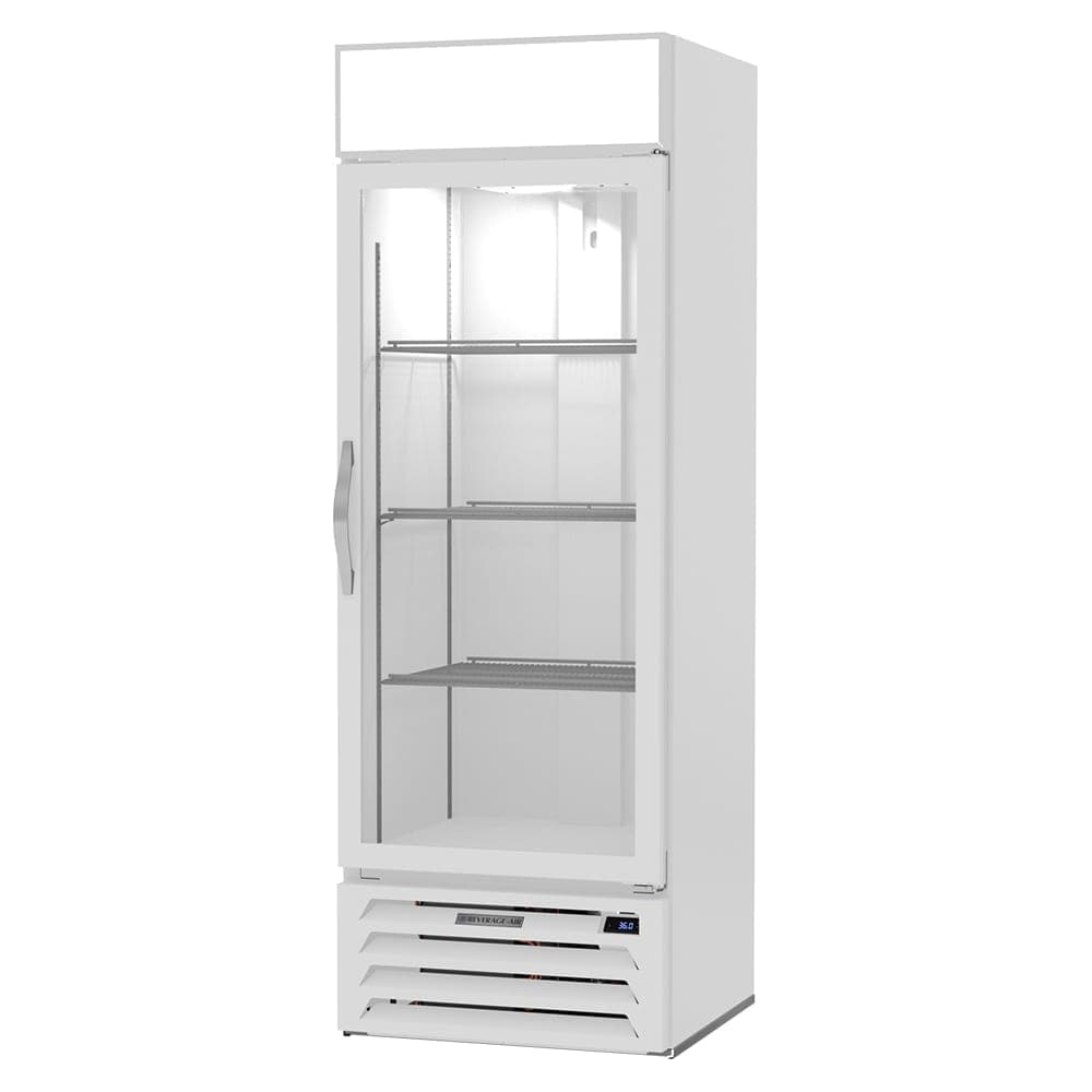 Beverage-Air MMR19HC-1-W 27 1/4" MarketMax™ One Section Glass Door Merchandiser - (1) Right Hinge Door, White, 115v