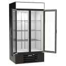 Beverage-Air MMR35HC-1-B 39 1/2" MarketMax™ Two Section Glass Door Merchandiser - (2) Left/Right Hinge Doors, Black, 115v thumbnail 4