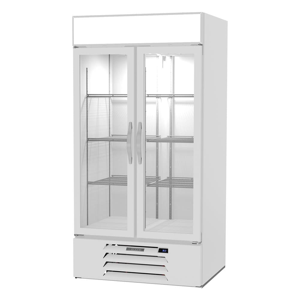 Beverage-Air MMR35HC-1-W 39 1/2" MarketMax™ Two Section Glass Door Merchandiser - (2) Left/Right Hinge Doors, White, 115v