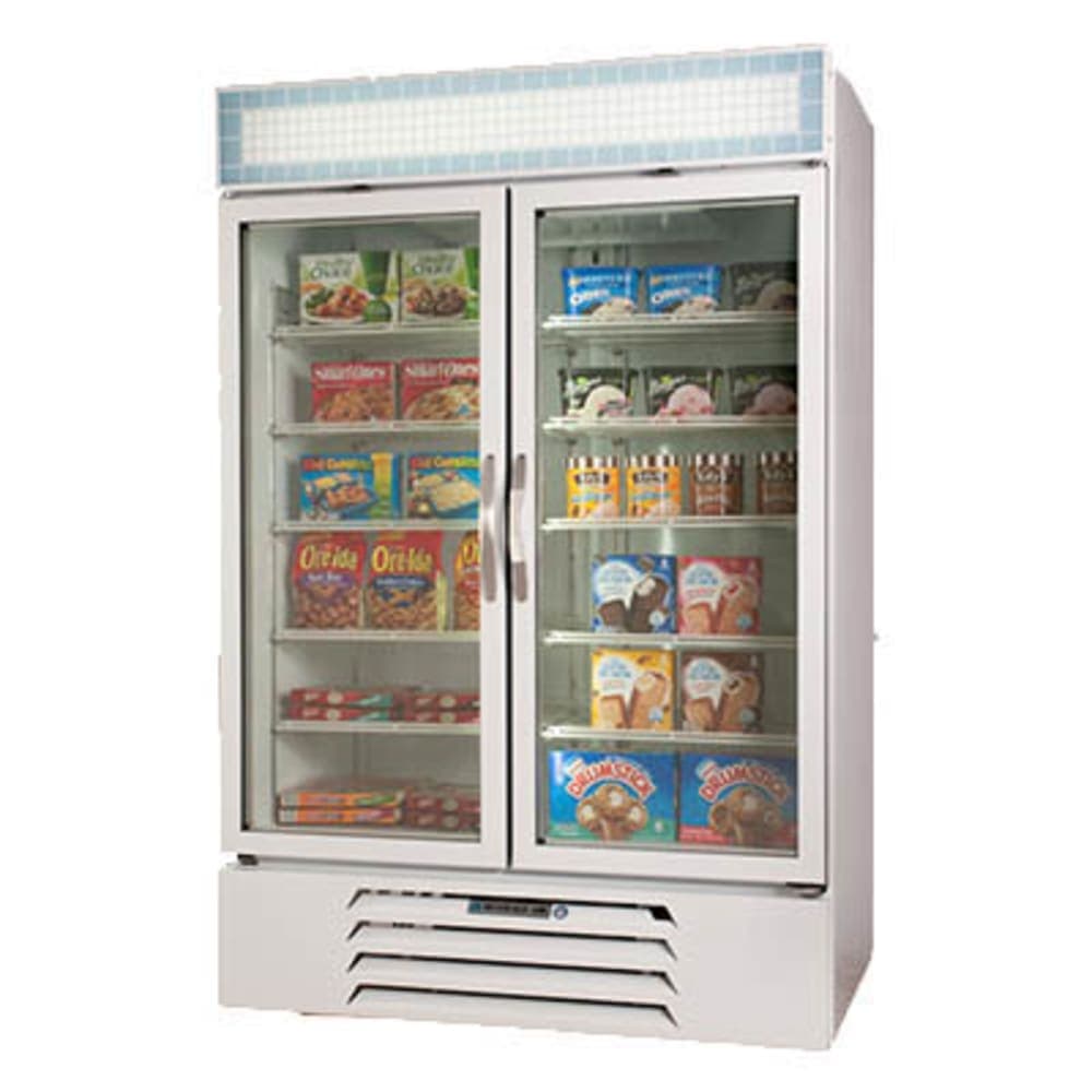 Beverage-Air MMR49HC-1-W-IQ 52" MarketMax™ Two Section Glass Door Merchandiser - (2) Left/Right Hinge Swing Doors, White, 115v