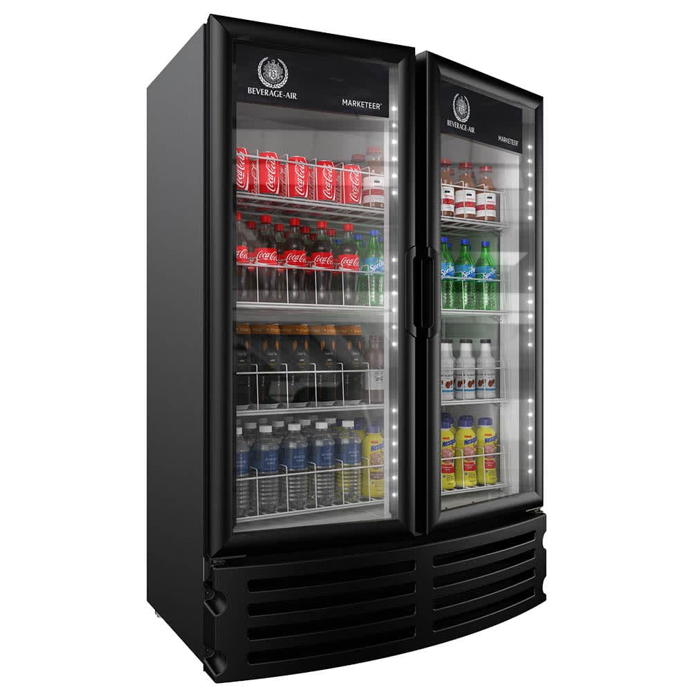 Beverage-Air MT21-1B 39 1/8" MarketMax™ One Section Glass Door Merchandiser - (2) Left/Right Hinge Doors, Black, 115v