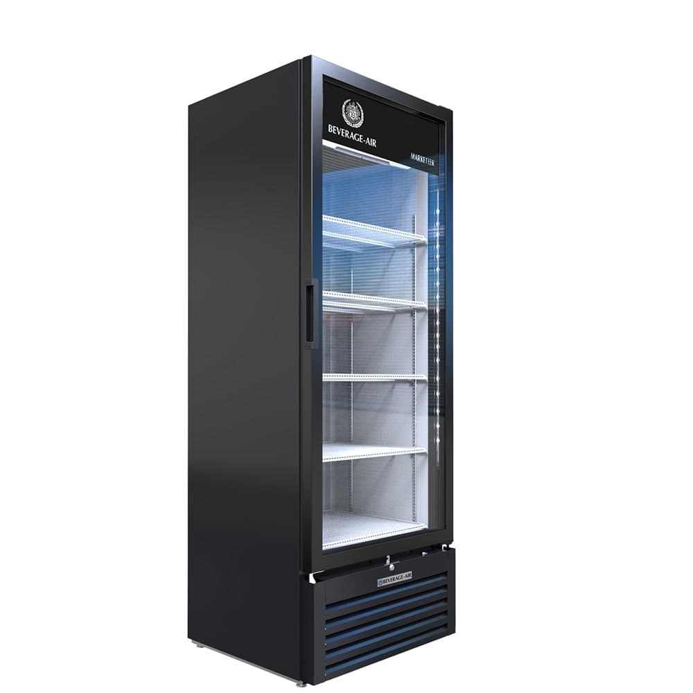 Beverage-Air MT23-1B-18 29 1/2" Marketeer™ One Section Glass Door Merchandiser - (1) Left Hinge Door, Black, 115v