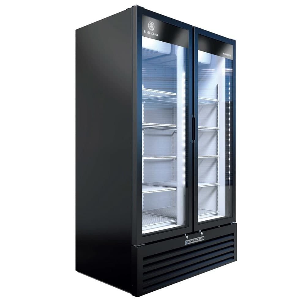 Beverage-Air MT34-1B 39 1/2" MarketMax™ Two Section Glass Door Merchandiser - (2) Left/Right Hinge Doors, Black, 115v