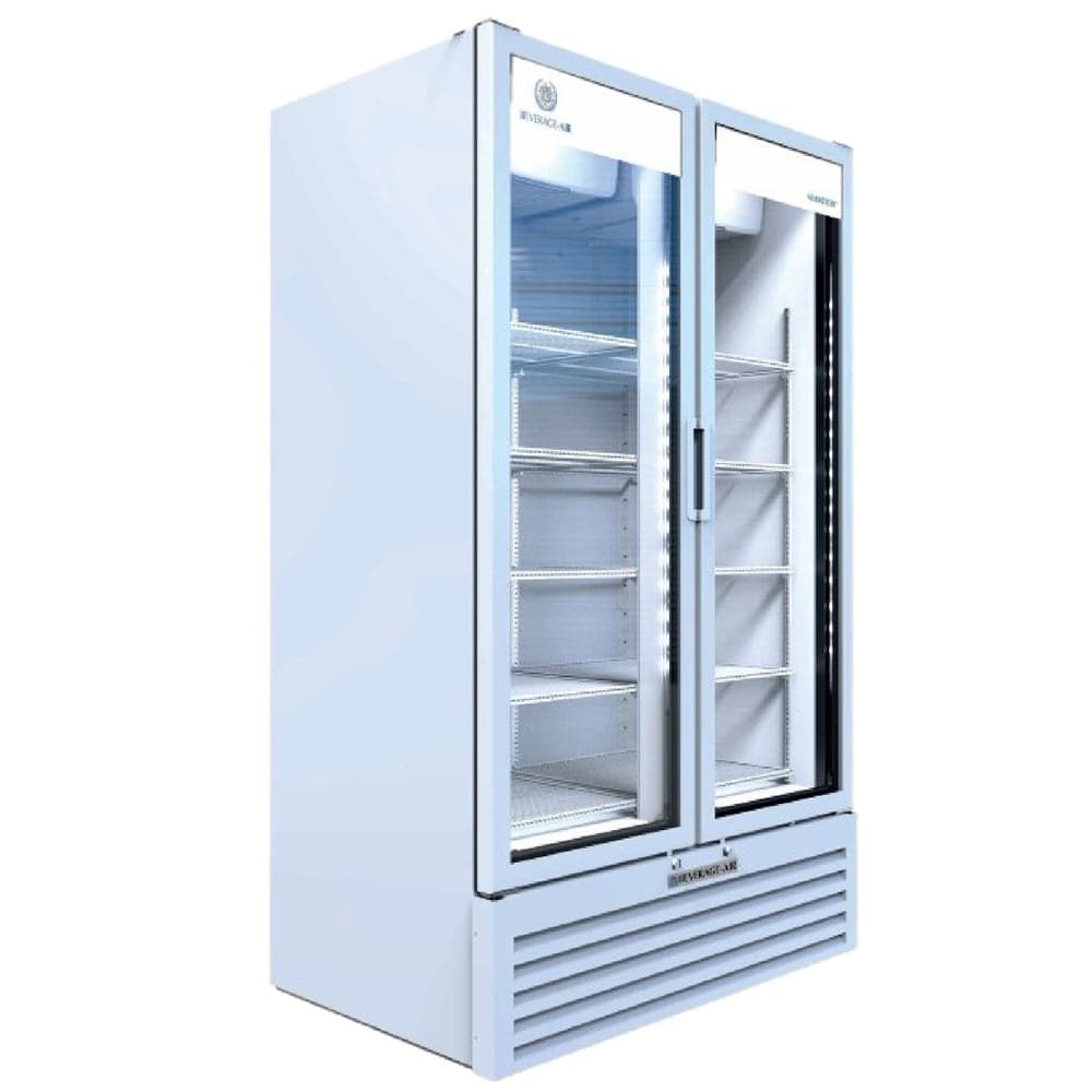Beverage-Air MT49-1W 47 1/8" MarketMax™ Two Section Glass Door Merchandiser - (2) Left/Right Hinge Doors, White, 115v