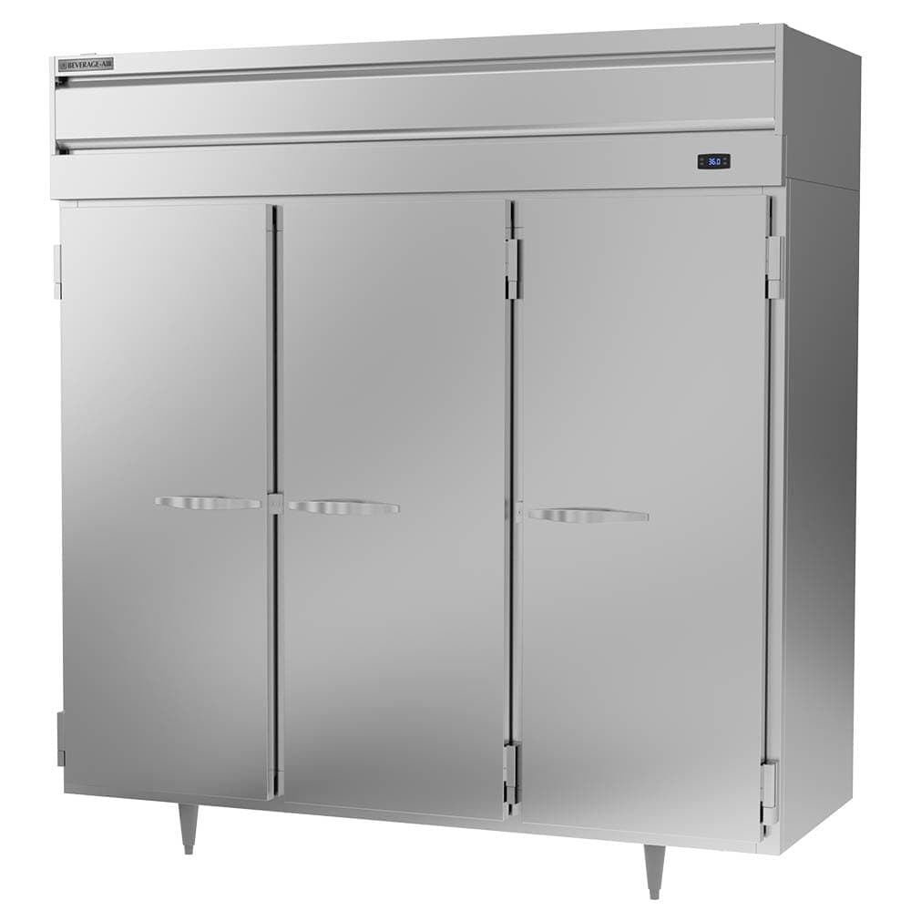 Beverage-Air PR3HC-1AS 78" Three Section Reach In Refrigerator, (3) Left/Right Hinge Solid Doors, 115v