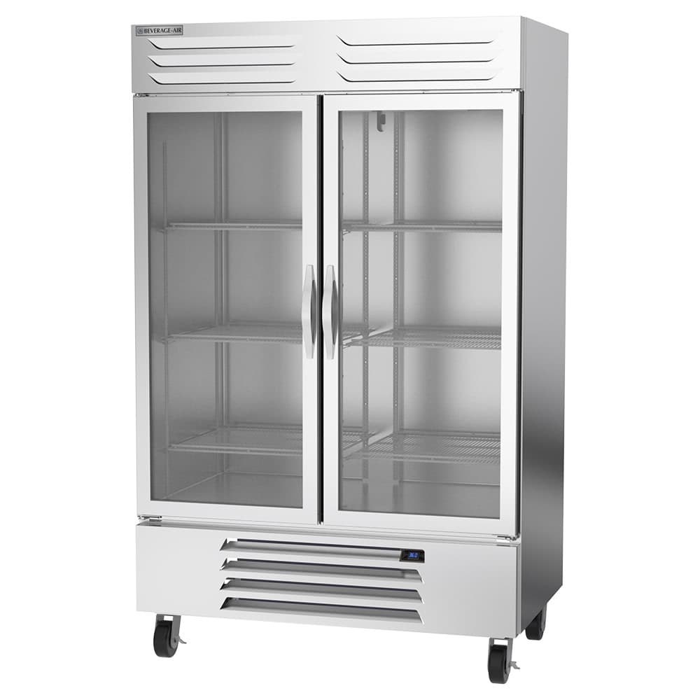 Beverage-Air RB49HC-1G 52" Two Section Reach In Refrigerator, (2) Left/Right Hinge Glass Doors, 115v