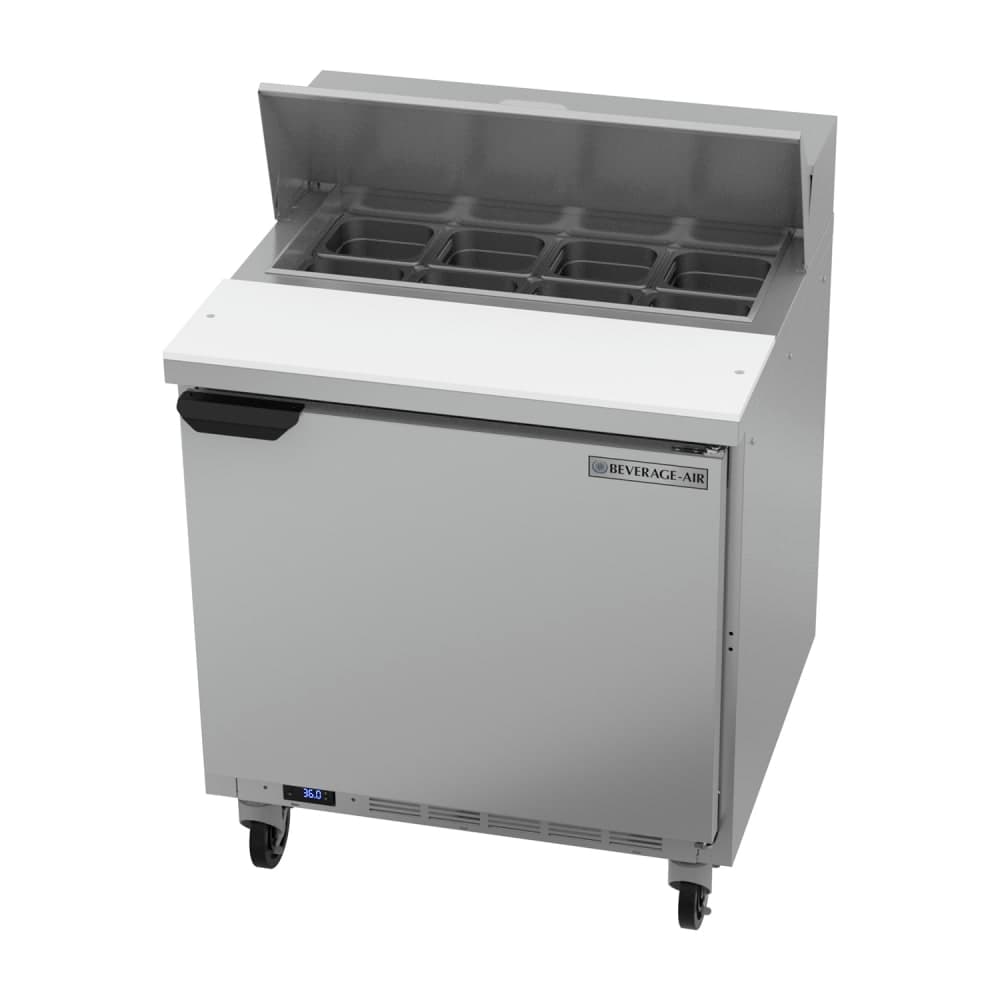 Beverage-Air SPE32HC-08 32" Hydrocarbon Series Sandwich/Salad Prep Table w/ Refrigerated Base, 115v
