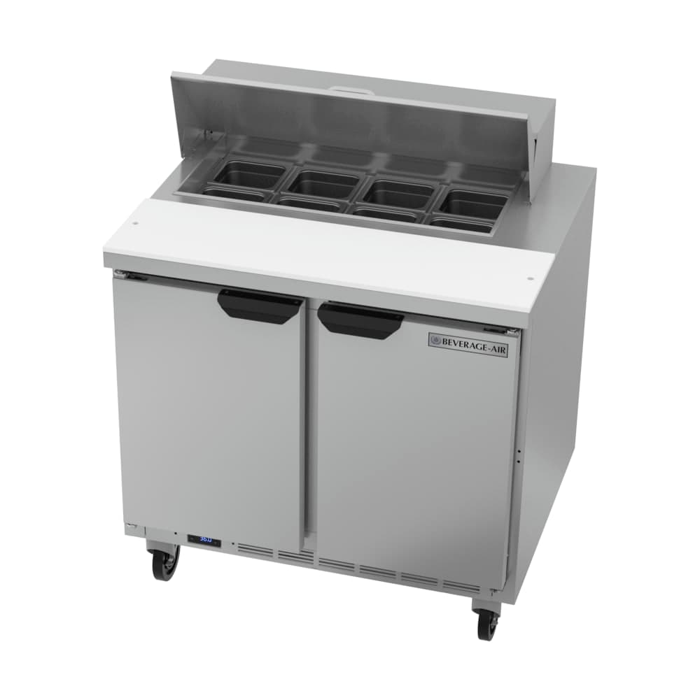 Beverage-Air SPE36HC-08 36" Hydrocarbon Series Sandwich/Salad Prep Table w/ Refrigerated Base, 115v