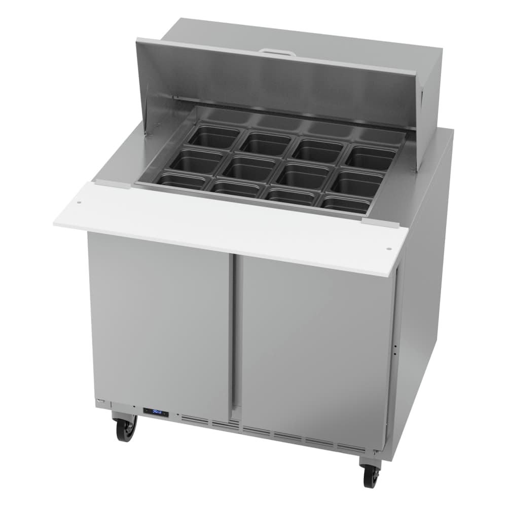 Beverage-Air SPE36HC-12M 36" Hydrocarbon Series Mega Top Sandwich/Salad Prep Table w/ Refrigerated Base, 115v