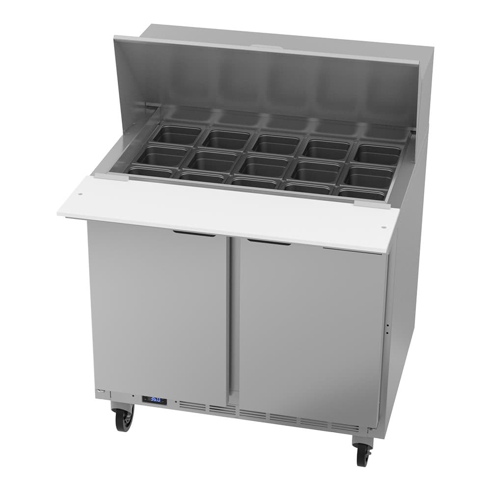 Beverage-Air SPE36HC-15M 36" Hydrocarbon Series Mega Top Sandwich/Salad Prep Table w/ Refrigerated Base, 115v
