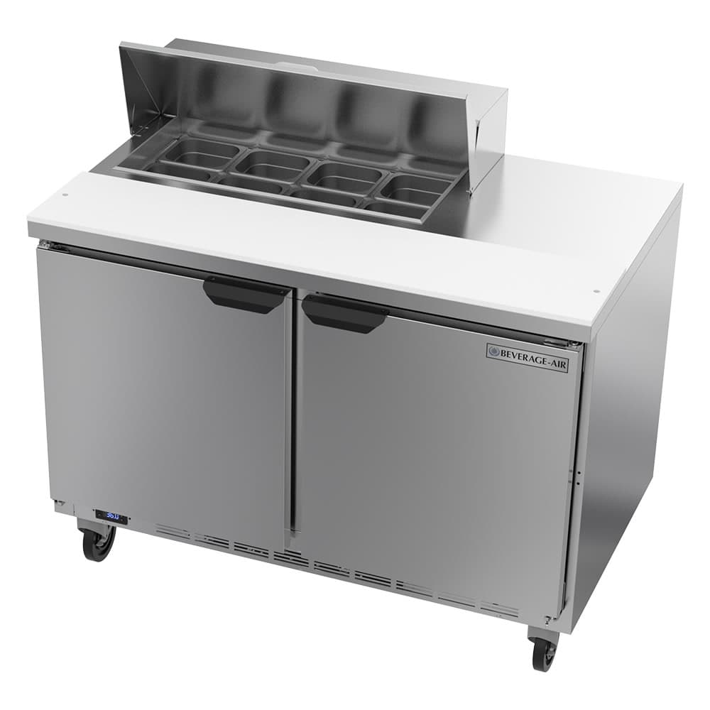 Beverage-Air SPE48HC-08 48" Hydrocarbon Series Sandwich/Salad Prep Table w/ Refrigerated Base, 115v