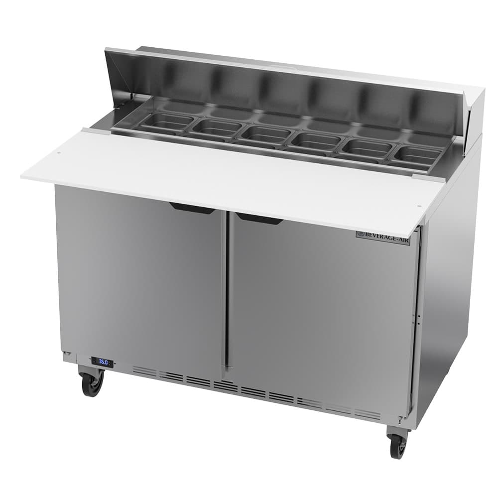 Beverage-Air SPE48HC-12C 48" Hydrocarbon Series Sandwich/Salad Prep Table w/ Refrigerated Base, 115v